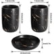 thumbnail image 2 of Juego de accesorios de baño de porcelana de 4 piezas que incluye dispensador de jabón, vaso y jabonera (negro), 2 of 7