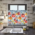 thumbnail image 4 of Yayeee Kitchen Curtains Light Filtering 27"x36" Rod Pocket Short Cafe Window Panel, Yellow Floral Tomatoes, 4 of 7
