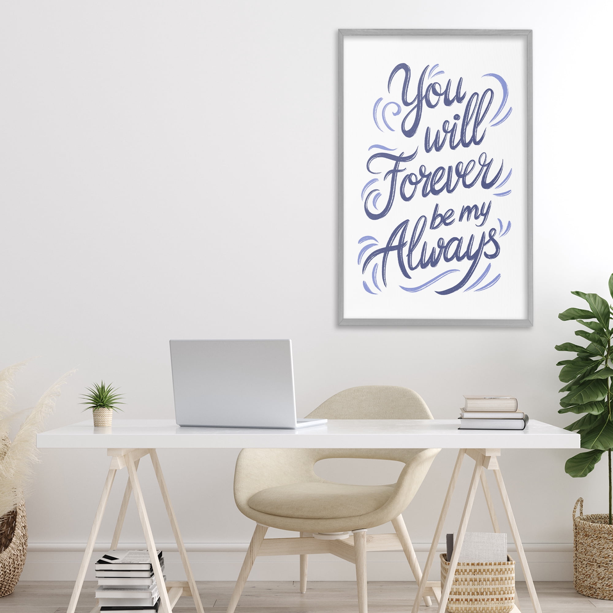 Stupell Industries Forever Be My Always Gray Framed Giclee Art, design by Martina Pavlova