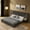 Dark Grey, variant on Queen Size Upholstered Bed Frame with Chenille fabric with pleated design,Grounded Queen Size Platform Bed with Headboard and Solid Frame and the bedside table.No Box Spring Needed, Beige