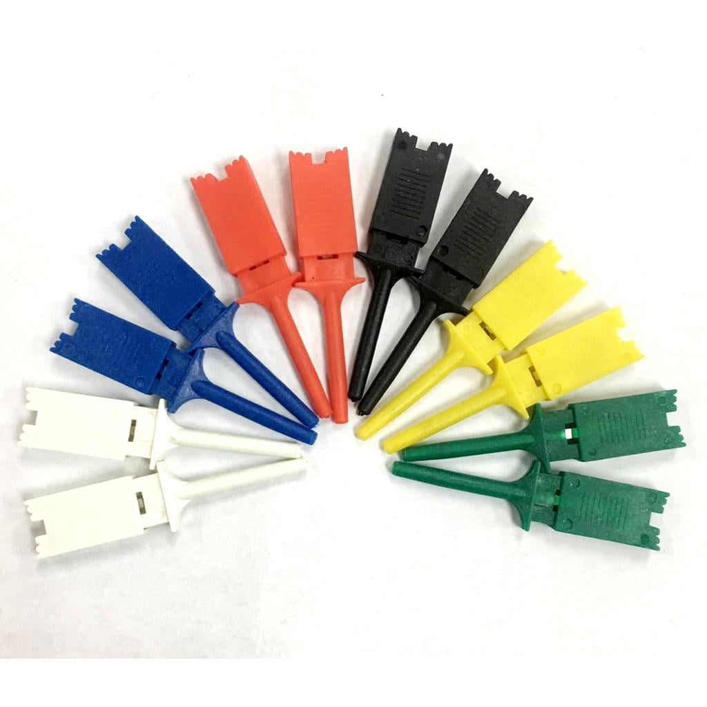 12 PCS Mini Electrical Testing Hook Clip Grabber of 6 Colors Low Profit 
