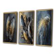 thumbnail image 3 of Designart "Boho Chic Feathers Gold III" Glam Feather Framed Wall Art Set Of 3 - Gold Glam Feather Frame Canvas Set For Living Room Decor, 3 of 6