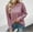 Pink, variant on AXXD Women's Sweatshirts Black Basic Summer 2024 Loose Trendy Button Round-Neck Long Sleeve Casual T-shirt Top Solid Blouse