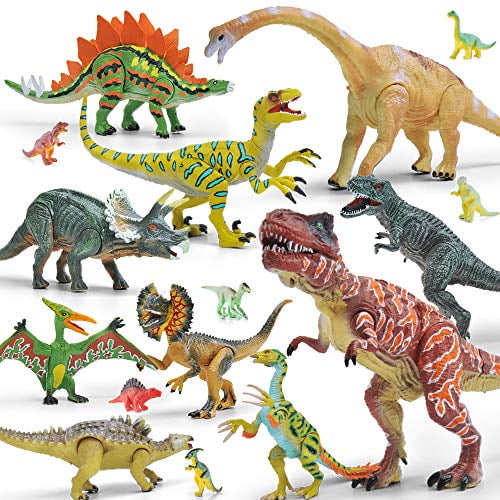 Gizmovine 20 Piece Dinosaur Toys For 3 Year Olds & Up, 5 To 9 Movable