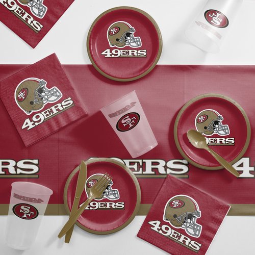 Trendware San Francisco 49ers Paper Plate and Napkin Party Kit, Serves 16