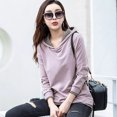 thumbnail image 5 of Versión coreana de sudadera con capucha de algodón puro de dos piezas falsa para mujer, conjunto de otoño con capucha, moda informal, top holgado de manga larga de talla grande, 5 of 5