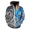 thumbnail image 1 of Sudadera con capucha y cremallera estilo nacional retro para hombre, estilo Harajuku, informal, divertida, unisex, con estampado 3D, a la moda, para adolescentes, talla grande, 1 of 6