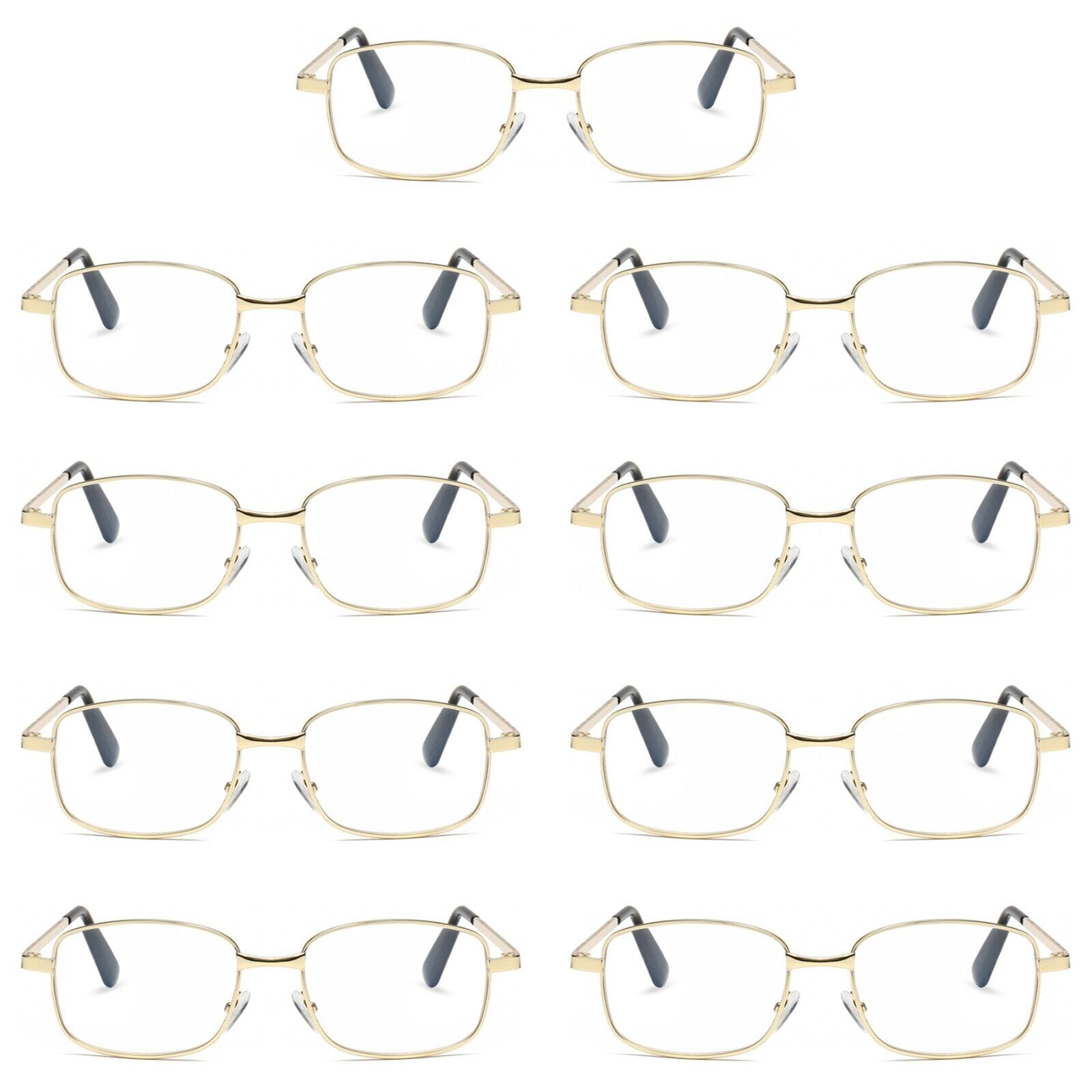 9 Pairs Mens Womens Metal Frame Clear Lens Reading Glasses Fashion ...