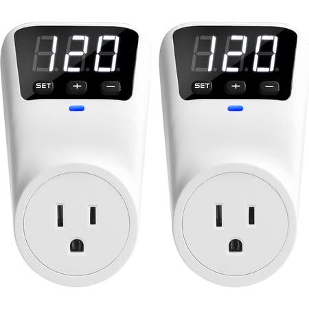 Appliance Surge Protector Voltage Stabilizer Fireproof UL94V-1 Wall Mount Surge Protectors Outlet for Refrigerator, TV & Heavy, Real-Time Monitoring & Custom Voltage 80V-140V (2 Standard)