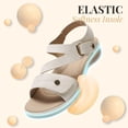 thumbnail image 6 of Littleplum Women's Arch Support Wide Width Flat Sandals with Double Adjustable Straps, Beige, Size 8, 6 of 12