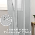 thumbnail image 5 of XWZO Linen Semi Sheer Curtains,Privacy Enhancing & Light Filtering Rod Pocket Drapes for Living Room with Tiebacks(Grey,W52 x L45 Inch,2 Panels), 5 of 6