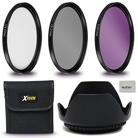 Xtech 67mm Lens Accessories Kit w/ 67mm 3 Piece Filter Kit (UV FLD CPL) + 67mm Lens Hood for Cameras and Lenses with a 67mm Lens