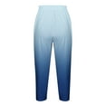 thumbnail image 4 of FNFYFH Capri Leggings for Women Trendy Gradient Legging Workout Capris Plus Size Beach Pants Causal Elastic Waisted Legging Blue S-5XL, 4 of 5