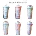 thumbnail image 4 of Yuarrent cómodo beber la botella de agua plástica del iris con resistencia a altas temperaturas de la tapa de la paja Teteras verde claro 550ml, 4 of 6