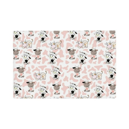 

Placemats Set of 4 Cute Cartoon Cows Heat Resistant Non - Slip Place mats Waterproof table mat for Kitchen Dining-4片装