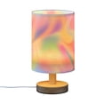 thumbnail image 2 of Abstract Rainbow Tie-dye Pink Bedside Table Lamp LED Warm Lights with USB Charging Port Retro Cylinder Desk Lamps, 2 of 7