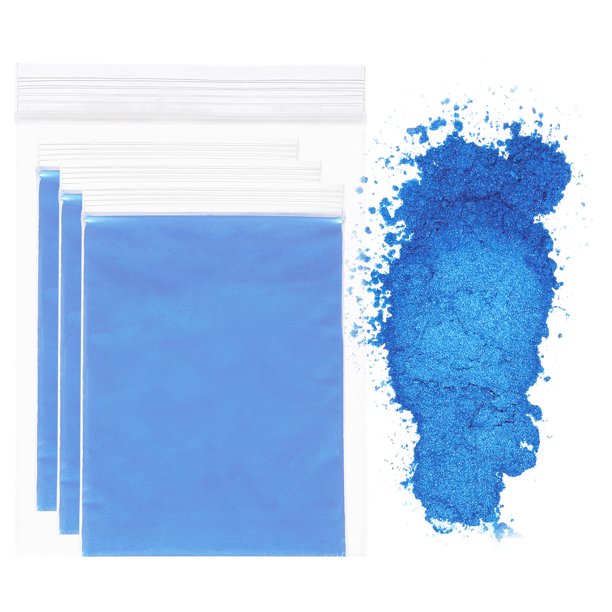 Uxcell 15g/0.53oz Polvo de Mica, Polvos de Pigmento de Color 400 Mallas, Azul Ilusión