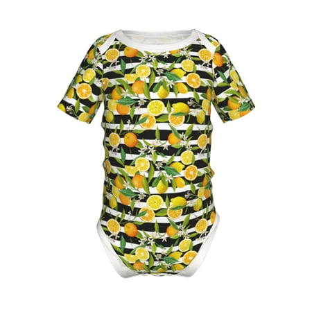 

Yiaed Orange and Lemon Print Infant Climbing Short Sleeve Onesie One-Piece Baby Bodysuit Clothes 0-12 Months -18 Months