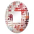 thumbnail image 2 of Designart "Crimson Maple Remembrance" Tree Maple Maze Round Wall Mirror - Floral Oval Printed Decorative Mirror - Multiple Color Options, 2 of 5