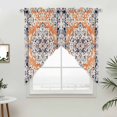 thumbnail image 5 of Orange Boho Kitchen Window Curtains, Swag Curtains Valance for Bedroom Living Room Bathroom, Vintage Ethnic Tribe Abstract Art Rod Pocket Window Treatment Curtain Block Drapes 2 Panels 28"x36", 5 of 9