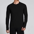 thumbnail image 6 of hlysgo Mens Summer Long Sleeve T Shirts with Thumb Holes Casual Color Block Sun Shirts Stretchy Breathable Workout Outdoor UV Protection Clothing Black,3XL, 6 of 7