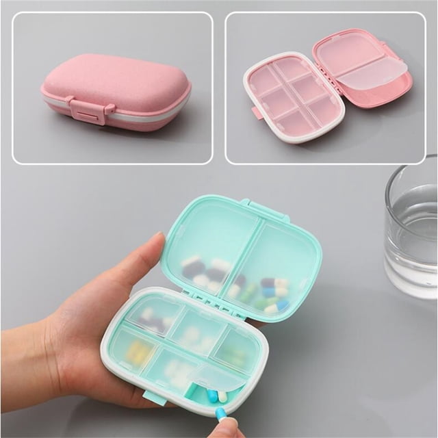 Pill Case Organizer, Travel Pill Box with 8 Slot, Daily Medicine Organizer Case, Waterproof Pocket Container Case, Portable Supplement Case Medicine Container, 1 Pcs, 4.33 Inches