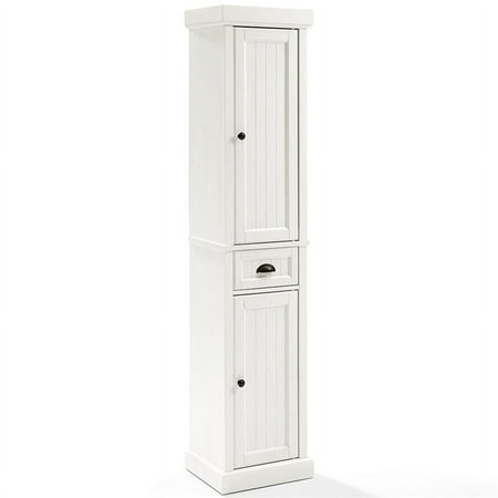Pemberly Row 2 Drawer Linen Cabinet in Distressed White