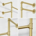thumbnail image 6 of SSS Furniture Modern Simple Industrial Pipe Double Hanging Rods Clothing Rack, Clothes Rack Wall Mounted Heavy Duty Hanging Clothes Rack, Detachable Garment Bar 93.3X82.7inch (Gold), 6 of 8
