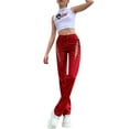 thumbnail image 3 of Lucakuins - Pantalones de piel para mujer, ajustados, rectos, informales, a la moda, de cintura alta Lucakuins  S-XL, 3 of 9