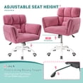 thumbnail image 4 of Romorgniz Adjustable Office Chair with Wheels, Soft-Touch Upholstered Desk Chair with Side Pockets, Ergonomic Vanity Chair for Bedroom, Home Office, Pink, 4 of 10