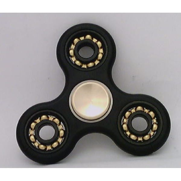 strække i mellemtiden Ambient Black Fidget Hand Spinner Toy : Center Full Ceramic ZrO2 Bearing : 3 outer  Bronze Bearings : Brass caps - Walmart.com