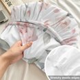 thumbnail image 4 of Full Size Fitted Sheet Set - Pink Rose 3 Piece Bedding Sets 16" Deep Pocket Fitted Sheet with 2 Pillowcases Modern Simple Romantic Flowers Floral Leaves Brushed Microfiber Hotel Luxury Bed Sheets, 4 of 9