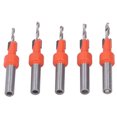 thumbnail image 1 of Countersink Drill Bit, Alloy Steel Easy To Carry 5 Set Deep Chip Groove Professional Countersink Drill Bit Set For Woodworking, 1 of 8