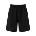 thumbnail image 4 of JJHGVB Linen Shorts for Women Bermuda Shorts Below the Knee Flowy Shorts Comfy Resort Wear Beach Boho Casual Pants Shorts for Women Wide Leg Shorts for Women Lounge Shorts Women Linen Shorts Black L, 4 of 5