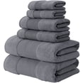thumbnail image 6 of Modern Threads Aircloud 6-Piece Cotton Bath Towel Set, Charcoal, 6 of 12