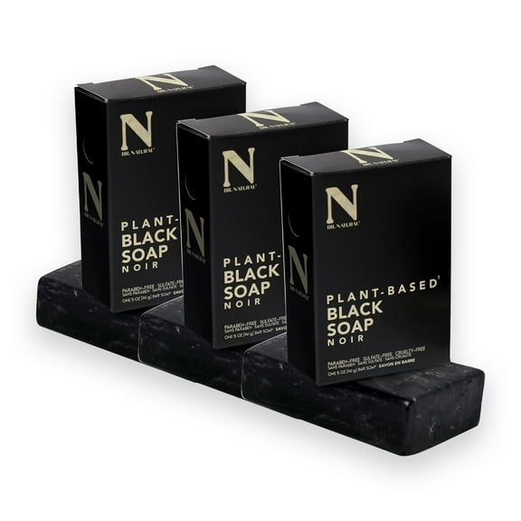 Dr. Natural Bar Soap, Soap Bars, Black, 5 oz, 3 pk