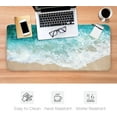 thumbnail image 6 of Beach Ocean Coastal Extended Mouse Pad 35.4x15.7 Inch Sea Wave Cool Summer XXL Non-Slip Rubber Base Large Teal Blue Green Mousepad Stitched Edges Keyboard Mouse Mat Desk Pad for Office Home Game, 6 of 7