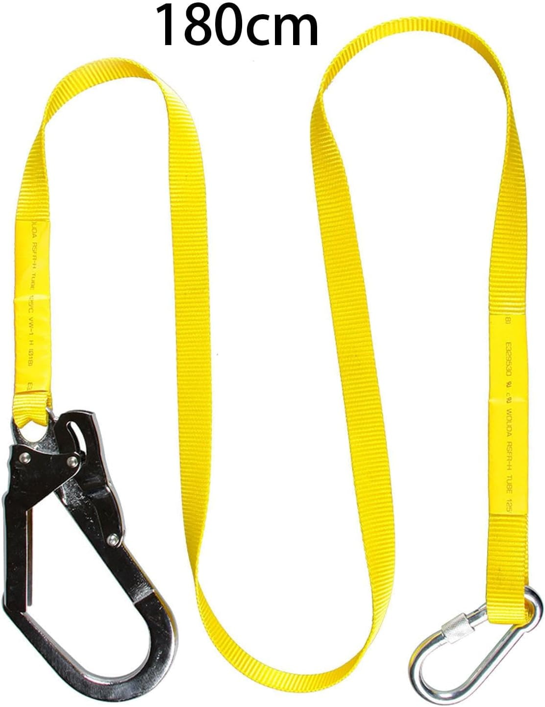 Work Safety Belt Equipment Safety Lanyard Rope for Outdoor Climbing Arborist Polyester Reinforced Yarn, Length 180 cm
