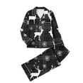 thumbnail image 5 of asdoklhq Warm Pajamas for Women Set Women's Christmas Home Pocket Printed Pajama Set for Daily Home Wear Long Sleeves Set Black XL, 5 of 8