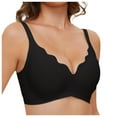 thumbnail image 1 of Wavy Wireless V Neck Bras For Women No Underwire Padded Bralettes Adjustable Straps Bra With Bra Extender, 1 of 5
