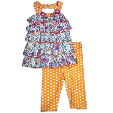 

Baby Sara Infant Baby Girl Sleeveless Pant Sets - Asst Fabrics Styles Colors 30673-18Months (orange multi)