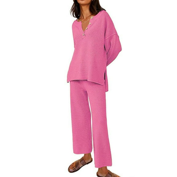 Elainilye Fashion Women's 2 Piece Outfits Oversized Loungewear Loose Tracksuit Set 2023 Fall Sweatsuit Matching Sets,Pink