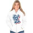 thumbnail image 5 of American Land of the Free Patriotic Zip Up Hoodie Men's Women's Brisco Brands M, 5 of 6