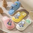 thumbnail image 3 of Hpapadks Girls Slippers Fall Winter Male Life Non Short Warm Comfortable Cute Astronaut Pattern Kids Shoes Yellow, 3 of 6