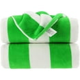 thumbnail image 3 of Maya Island Cabana Stripe Beach Towels 35x70 Terry Velour 2-Pack (Lime Green/White) 18.75 Lbs per Dz 100% Cotton, 3 of 4