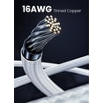 thumbnail image 3 of Fasgear PCI-e 5.0 Extension Cable,16Pin(12+4) Male to PCI-E 5.0 3x8Pin Female Sleeved Extension Cable with 4 Cable Combs, 30cm 12VHPWR Cable Compatible for GPU 3090Ti & RTX 4000 Series (16AWG/White), 3 of 8