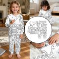 thumbnail image 2 of Yuncity Girl Pajamas Halloween Diy Autumn Winter Long Sleeve Jammies Casual Pjs Cozy Comfortable Loungewear Nightwear Size 2-3 Years White, 2 of 8