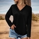 thumbnail image 1 of MHFRRA Camiseta Informal de Manga Larga con Cuello Redondo para Mujer, Básica, de Color Liso, para Uso Diario, Cómoda y Holgada. Negro, 1 of 5
