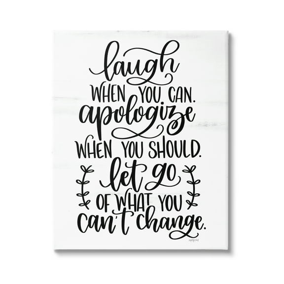 Stupell Industries Inspirational Life Quote Script Calligraphy Birch Pattern Graphic Art Gallery Wrapped Canvas Print Wall Art, Design by Imperfect Dust