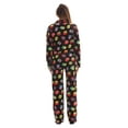 thumbnail image 3 of #FollowMe Printed Microfleece Button-Front PJ Pant Set with Socks  Soft & Stylish Sleepwear (Black - Owl, Large), 3 of 4